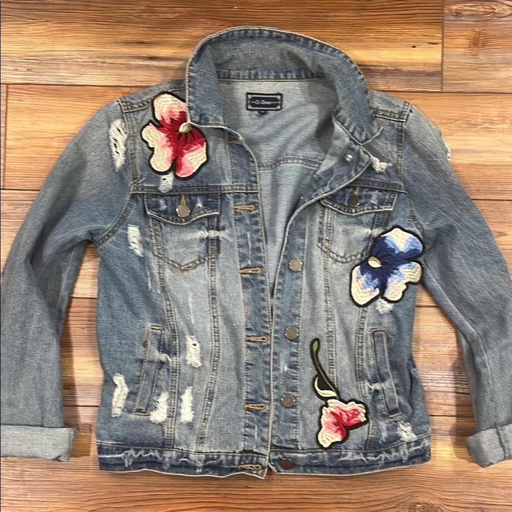 Ci Sono Blue and Red Jean Jackets with Classic Silhouette